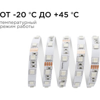 Светодиодная лента Apeyron 24В, 14,4Вт/м, smd5050, 60д/м, IP20, подложка 10мм, 5м, RGB. 00-337