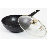 Сковорода ВОК Мечта АП Гранит star 28 см, со съемной ручкой и стеклянной крышкой с078803