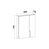 Зеркальный шкаф Runo Стокгольм 60 00-00001126