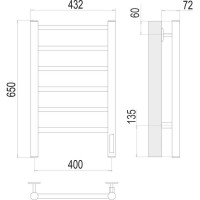 Полотенцесушитель Terminus Аврора quick touch П6 400x650 4670078531148