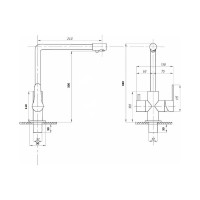 Смеситель для кухни Профсан ПСМ нержавеющая сталь AISI-304 с подключением фильтра PSM-307-22