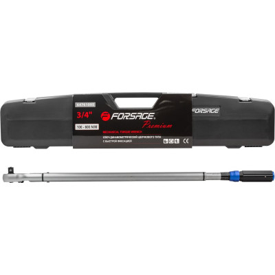 Ключ динамометрический Forsage щелчкового типа с быстрой фиксацией, Premium, 100–600 Н·м, 3/4″ F-64761095 Premium (48606)