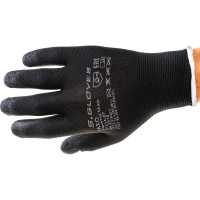 Нейлоновые перчатки с полиуретановым покрытием S. GLOVES TAXO черные, размер 07 31614-07