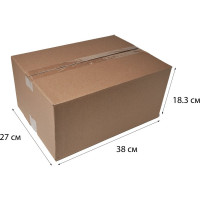 Картонная коробка PACK INNOVATION Гофрокороб 38x27x18.3 см, объем 19 л, 10 шт IP0GK382718-10