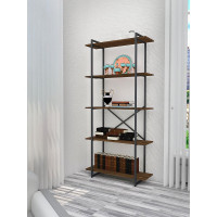 Стеллаж Металл-Завод GUTTA 196x92x34x5 коричневый/черный GS19692345B2