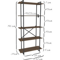 Стеллаж Металл-Завод GUTTA 196x92x34x5 коричневый/черный GS19692345B2