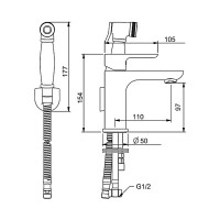 Смеситель для умывальника Gappo с гигиенической лейкой G1048-1 548423