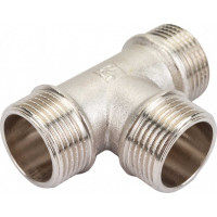 Тройник STI латунный Ду20 (3/4") Н-Н-Н никелированный D190-00077