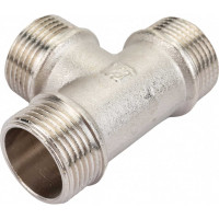Тройник STI латунный Ду20 (3/4") Н-Н-Н никелированный D190-00077
