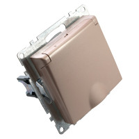 1-местная розетка STEKKER с заземлением с крышкой (механизм), GLS16-7112-02, 250В, 16А с защитной шторкой, 39594