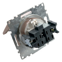 1-местная розетка STEKKER с заземлением с крышкой (механизм), GLS16-7112-02, 250В, 16А с защитной шторкой, 39594