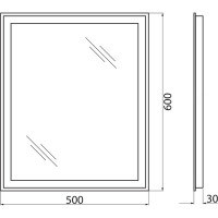 Зеркало со встроенным светильником и кнопочным выключателем BelBagno SPC-GRT-500-600-LED-BTN