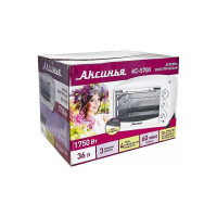 Электрическая духовка Аксинья КС-5700 белая, 36 л, 1750 Вт, 2 нагревательных элементов, 1 противень, решетка, таймер Р1-00005961