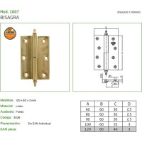 Петля Amig IZ-правая, латунь 1007-120x80 LP (IZ)