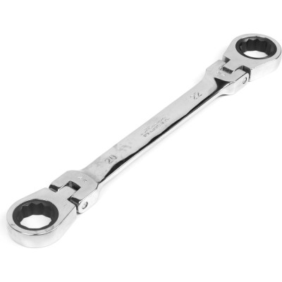 Накидной двусторонний ключ HORTZ 20х22 трещ/шарн. хромированный HOR 118764