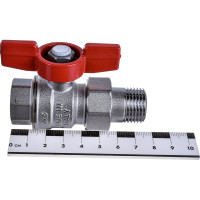 Шаровой кран Giacomini R859, 1/2, ВН, ручка-бабочка, хромированный, с разъемным соединением R859x323