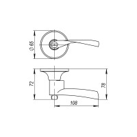 Ручка защелка Ajax 6010 BL-P (без фиксатора) черный 44451