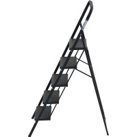 Стальная стремянка Алюмет с широкими ступенями с противоскользящими накладками 5 ступеней. Серия MK 805C