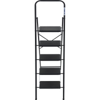 Стальная стремянка Алюмет с широкими ступенями с противоскользящими накладками 5 ступеней. Серия MK 805C