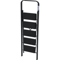 Стальная стремянка Алюмет с широкими ступенями с противоскользящими накладками 5 ступеней. Серия MK 805C