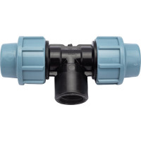 Тройник ПНД компрессионный с внутренней резьбой (20 ммx1/2") AV Engineering AVE1082012