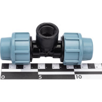 Тройник ПНД компрессионный с внутренней резьбой (20 ммx1/2") AV Engineering AVE1082012