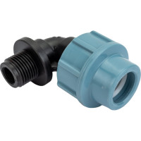 Угольник ПНД компрессионный с наружной резьбой (20 ммx1/2") AV Engineering AVE1032012