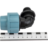 Угольник ПНД компрессионный с наружной резьбой (20 ммx1/2") AV Engineering AVE1032012