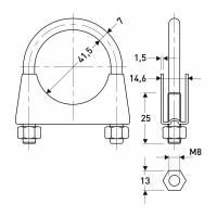 Хомут стремянка MasterProf M8, D41.5 ИС.140835