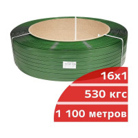 Лента Кордленд ПЭТ, 16x1х1,1км (530 кгс) зеленый М PET-00075