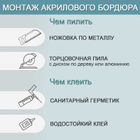 Акриловый плинтус для столешницы BNV ПШ24 180 см, белый 4603336100879