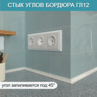 Акриловый плинтус для столешницы BNV ГЛ12 90 сантиметров, серый цвет 4603312129771