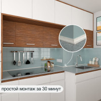 Акриловый плинтус для столешницы BNV ГЛ12 90 сантиметров, серый цвет 4603312129771