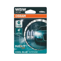 Автолампа Osram W5W W2.1 9.5d COOL BLUE INTENSE блистер, 2шт 4000K 12V 2825CBN-02B