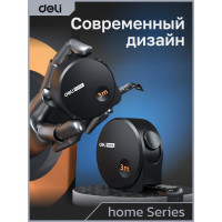 Рулетка DELI Home Series Black HT8316 3 м, 16 мм, эксклюзивный дизайн, корпус высококачественный Софт-тач пластик 104618