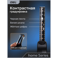 Рулетка DELI Home Series Black HT8316 3 м, 16 мм, эксклюзивный дизайн, корпус высококачественный Софт-тач пластик 104618