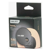 Рулетка DELI Home Series Black HT8316 3 м, 16 мм, эксклюзивный дизайн, корпус высококачественный Софт-тач пластик 104618