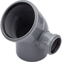 Отвод Политэк 110x45 с выходом 50 (правый) 345111050П