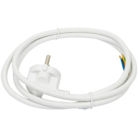 Сетевой шнур Мастер Тока ПВСбм 3x1 белый, 10А, с заземлением, 1,5м, угловая вилка СШ0026