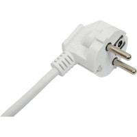 Сетевой шнур Мастер Тока ПВСбм 3x1 белый, 10А, с заземлением, 1,5м, угловая вилка СШ0026
