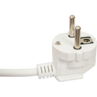 Сетевой шнур Мастер Тока ПВСбм 3x1 белый, 10А, с заземлением, 1,5м, угловая вилка СШ0026