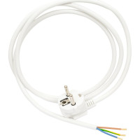 Сетевой шнур Мастер Тока ПВСбм 3x1 белый, 10А, с заземлением, 1,5м, угловая вилка СШ0026