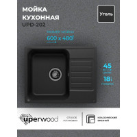 Кухонная мойка uperwood из искусственного камня UPD-202_прямоугольная, цвет уголь 391020211