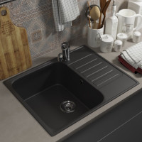 Кухонная мойка uperwood из искусственного камня UPD-202_прямоугольная, цвет уголь 391020211
