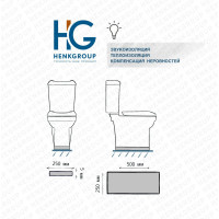 Изолон листовой HG 500x250x5 мм, под напольный унитаз, 1 шт 4960851