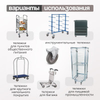 Колесо неповоротное (125 мм; грузоподъемность 140 кг; термопластичная серая резина; полипропилен) СТЕЛЛА-ТЕХНИК N48125TPRF