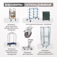 Колесо поворотное с тормозом (125 мм; грузоподъемность 140 кг; термопластичная серая резина; полипропилен) СТЕЛЛА-ТЕХНИК N48125TPRB
