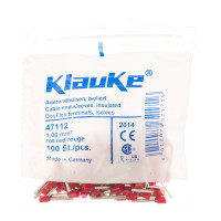 Втулочный наконечник Klauke 1.0мм2, 12мм цвет по DIN46228ч.4 - красный klk47112