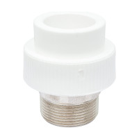 Комбинированная муфта под ключ PRO AQUA PP-R НР белая d-40 мм 1 1/2" PA23521Pb