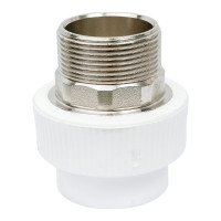 Комбинированная муфта под ключ PRO AQUA PP-R НР белая d-40 мм 1 1/2" PA23521Pb